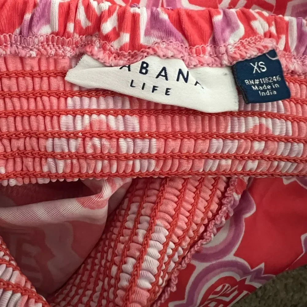 Cabana Life Coral Geo Off Shoulder SPF Dress XS - Picture 6 of 11